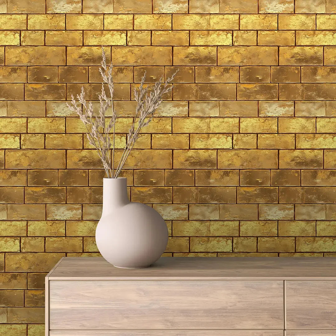 gilded treasury brick wall - wallcreatives