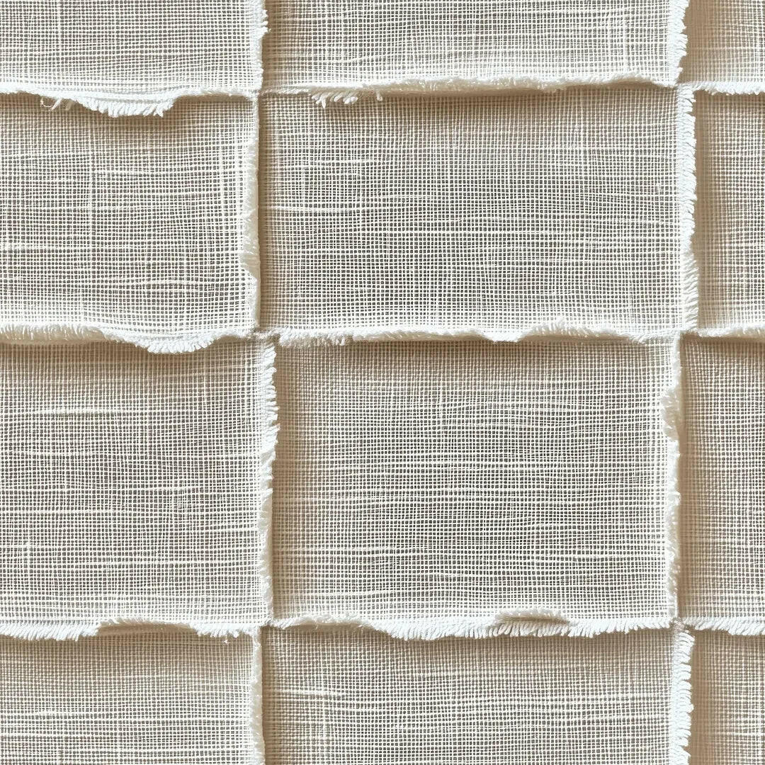 frayed linen patchwork - wallcreatives