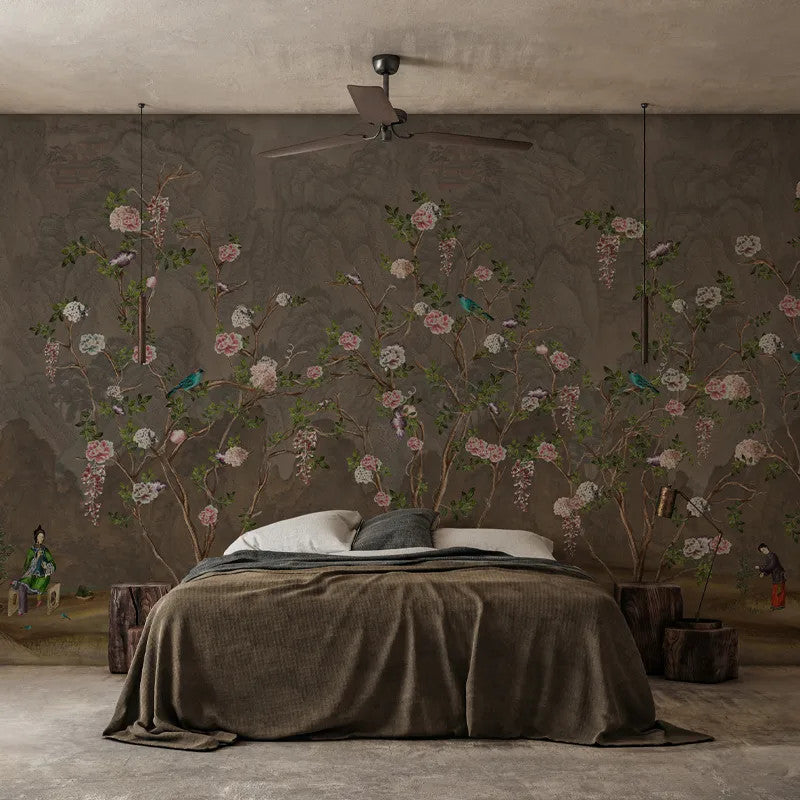 Scenes from life (brown) Wallpaper Vladila