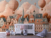 Whimsical Dawn Balloon Flight - WallCreatives