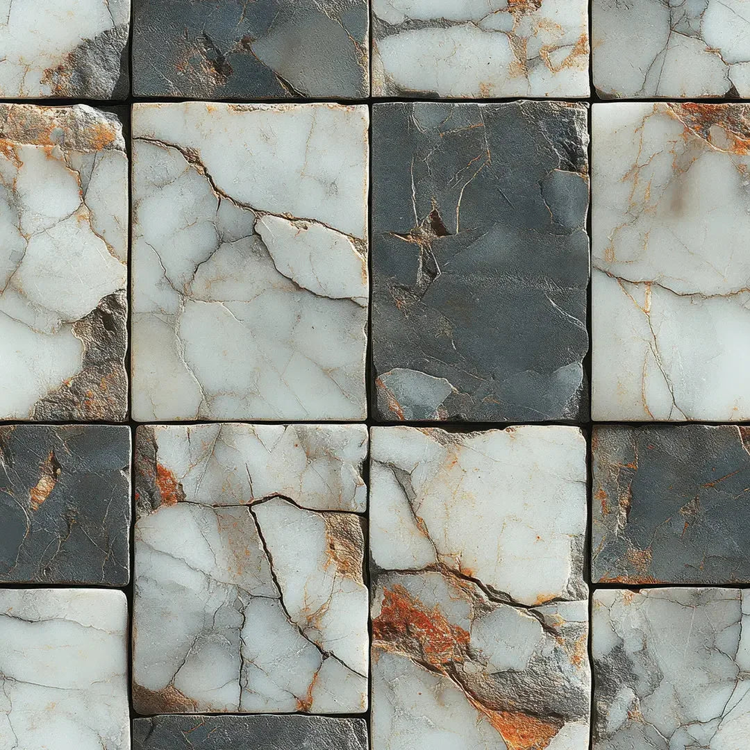 Fractured Stone Mosaic Grid - WallCreatives