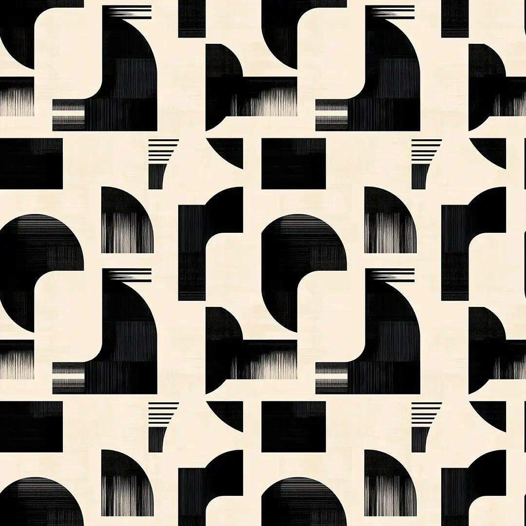 abstract rhythm in monochrome - wallcreatives