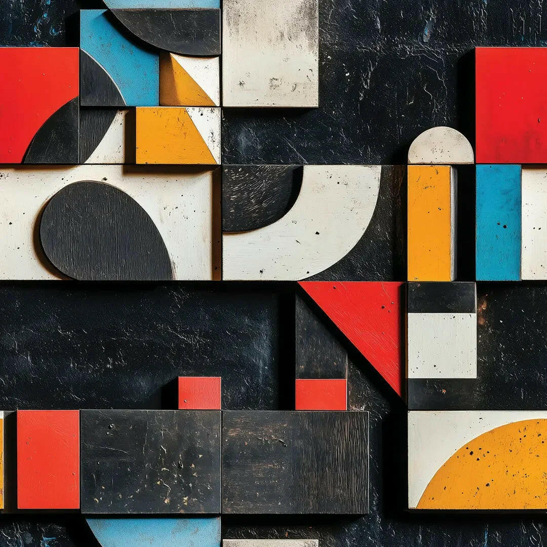 Modernist Geo-Block Composition - WallCreatives