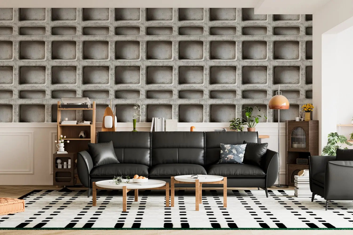 Monolithic Concrete Grid Wall WallCreatives