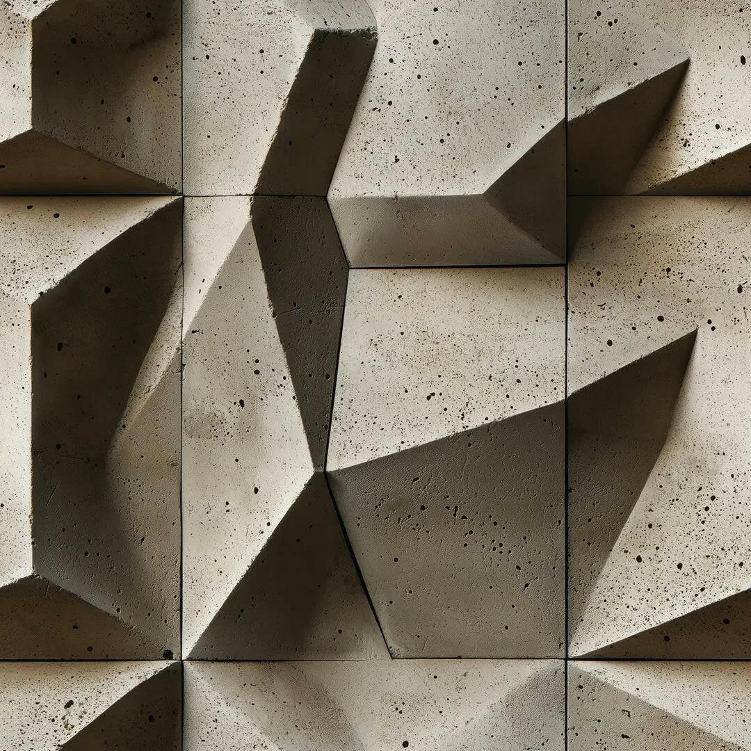 sculpted brutalist concrete forms - wallcreatives