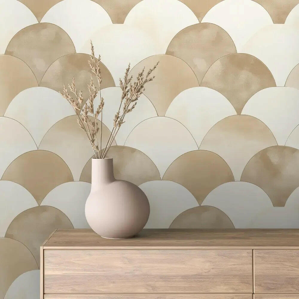 Golden Sands Scallop Wallpaper - WallCreatives