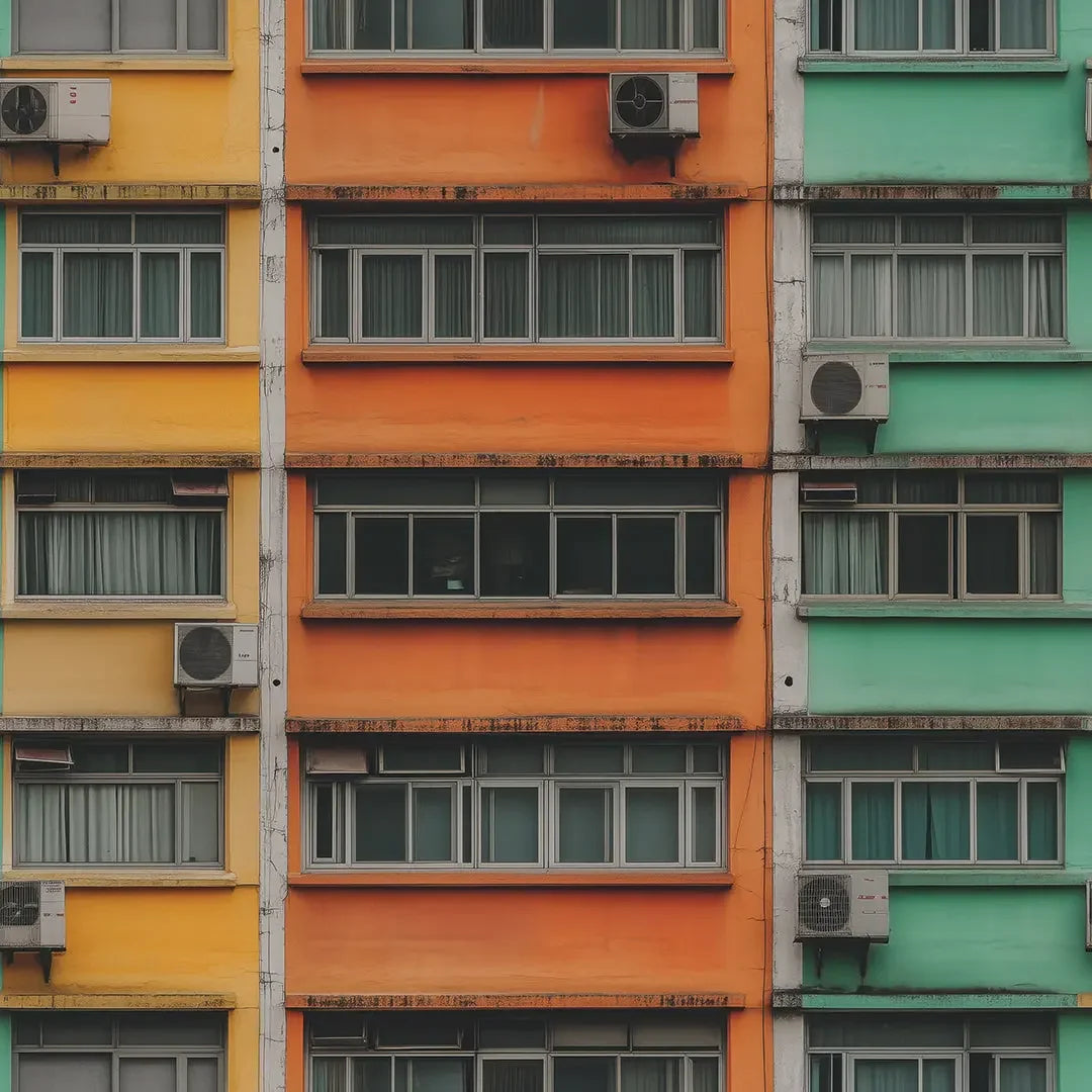 Urban Habitat Color Block Mural - WallCreatives