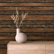 Warm Log Cabin Timber Wall - WallCreatives