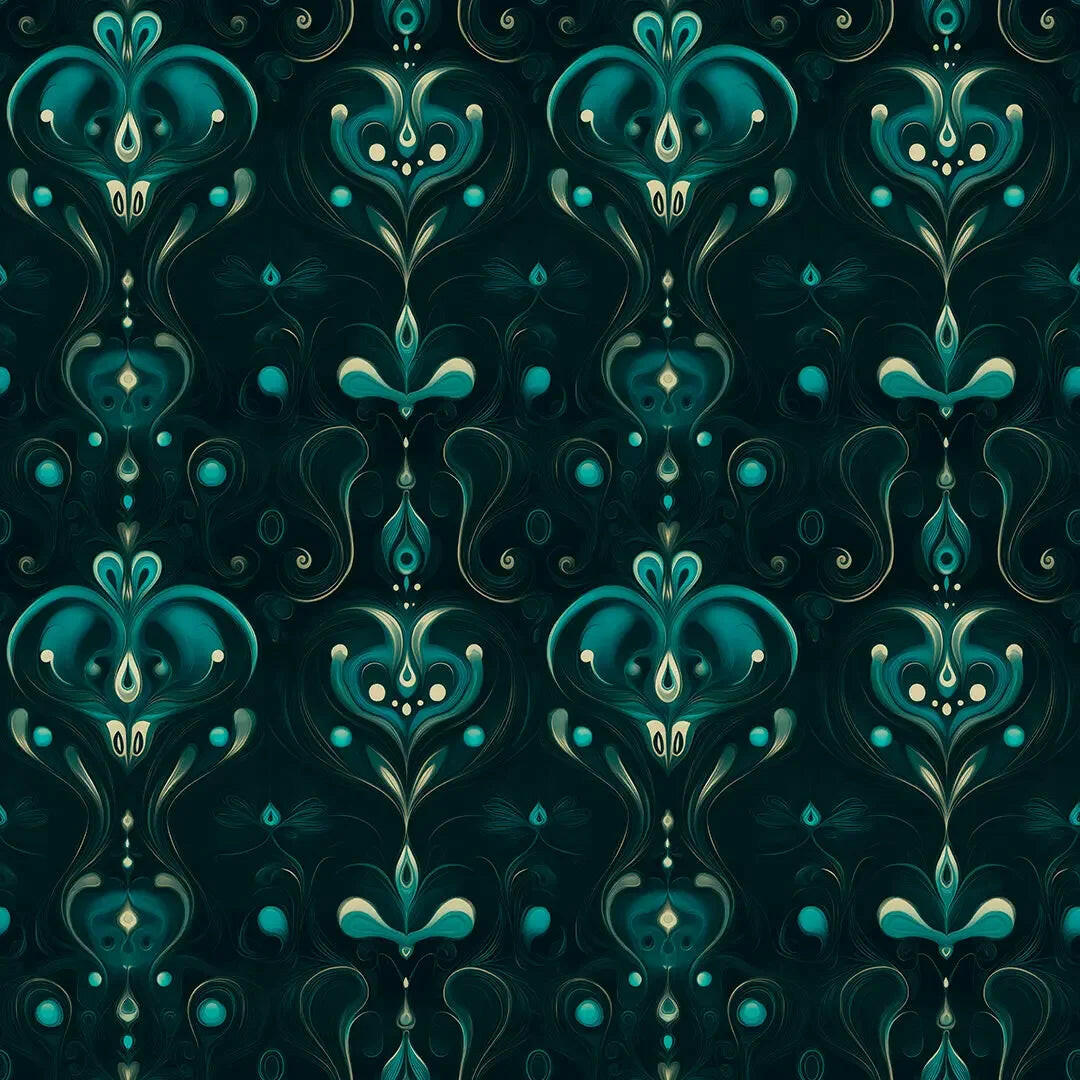 Emerald Reverie Damask - WallCreatives