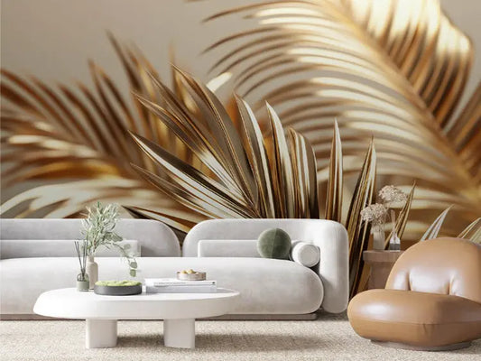 Gilded Sunbeam Palm Fronds - WallCreatives