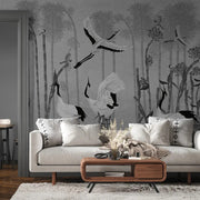 Red Crown Sanctuary in Monochrome Wallpaper Vladila