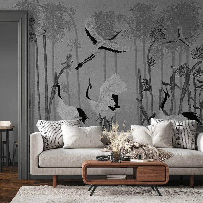 Red Crown Sanctuary in Monochrome Wallpaper Vladila
