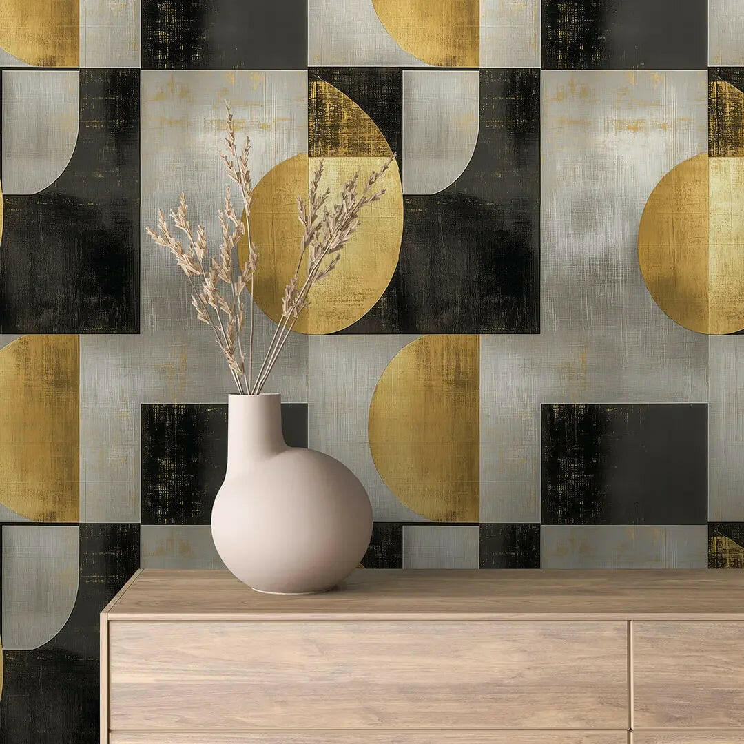 Kintsugi Geometric Gilded Canvas - WallCreatives
