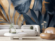 Golden Twilight Botanical Mural - WallCreatives