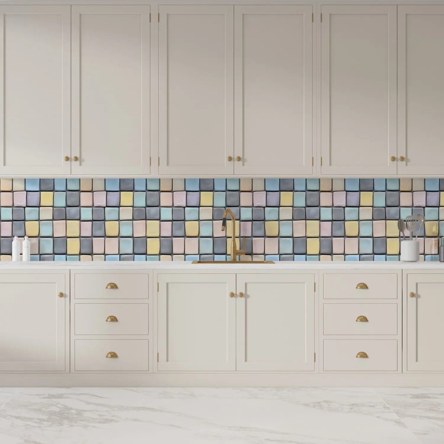 Gentle Hue Artisan Tiles WallCreatives