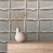 Frayed Linen Patchwork - WallCreatives