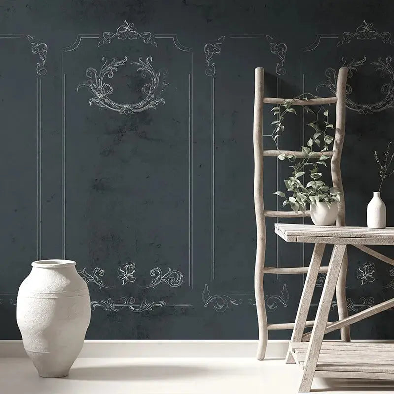 Brindille Stucco Dark Wallpaper Vladila