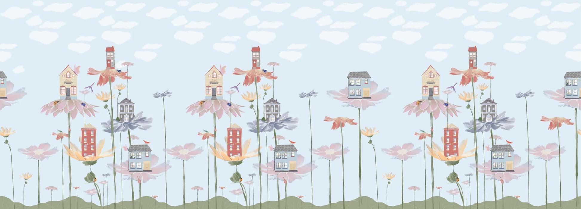 Flower houses Wallpaper Vladila