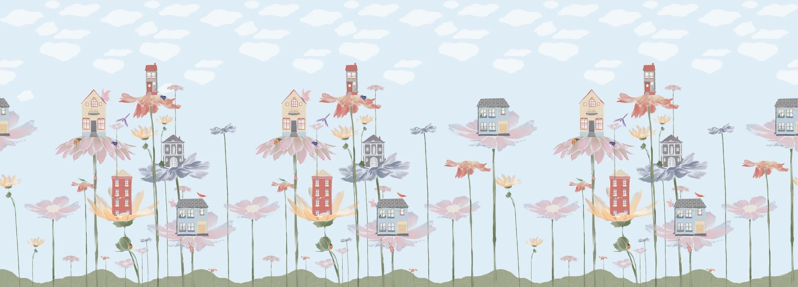 Flower houses Wallpaper Vladila