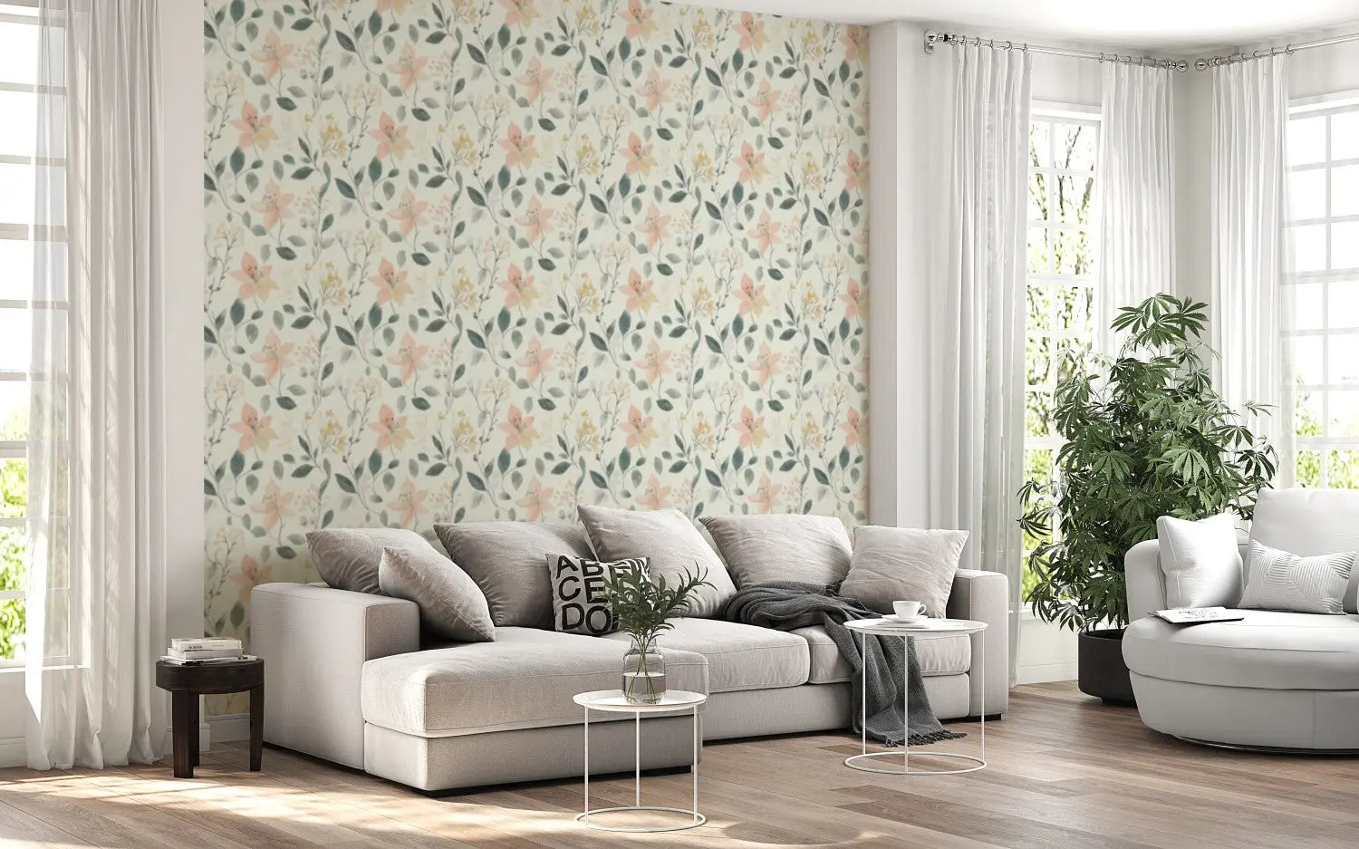 Serene Dawn Floral WallCreatives