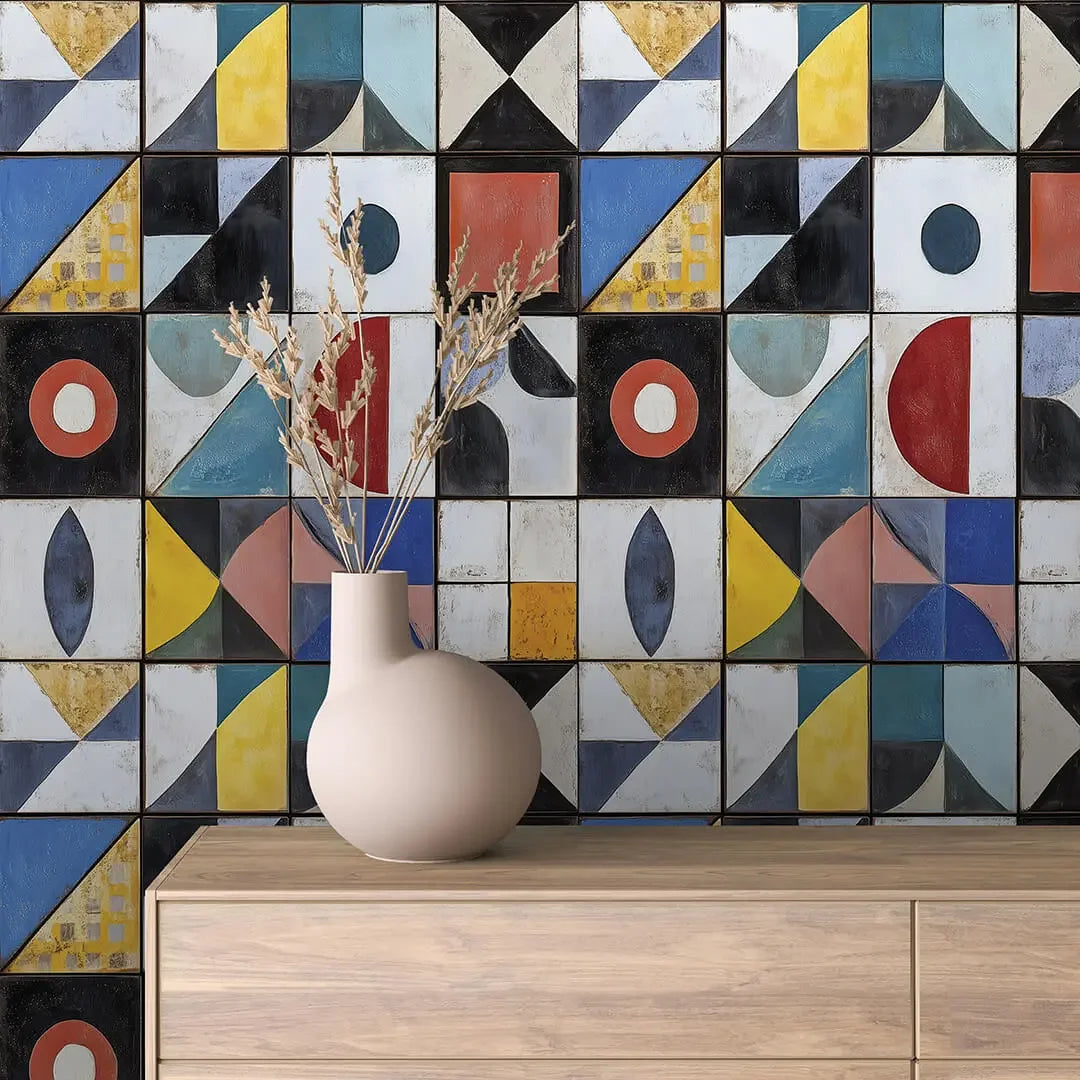 Modernist Composition Grid Wallpaper - WallCreatives