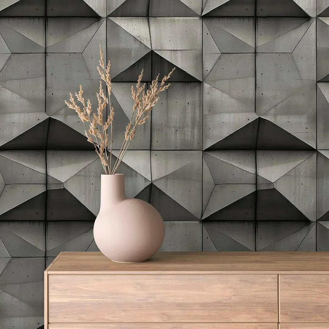 Brutalist Concrete Prism Wall - WallCreatives