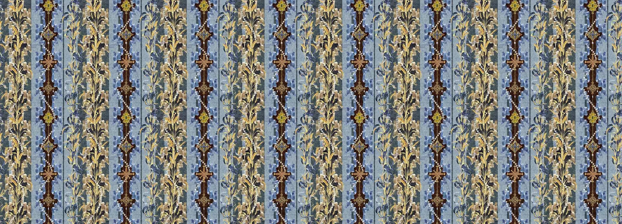 Missy's Gardens Bleu Wallpaper Vladila