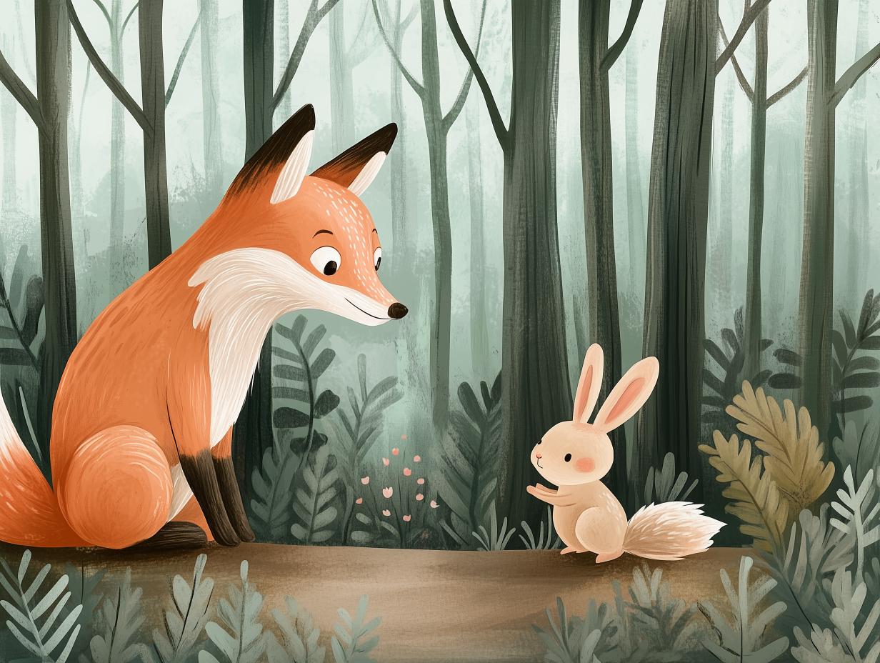 a woodland tale mural