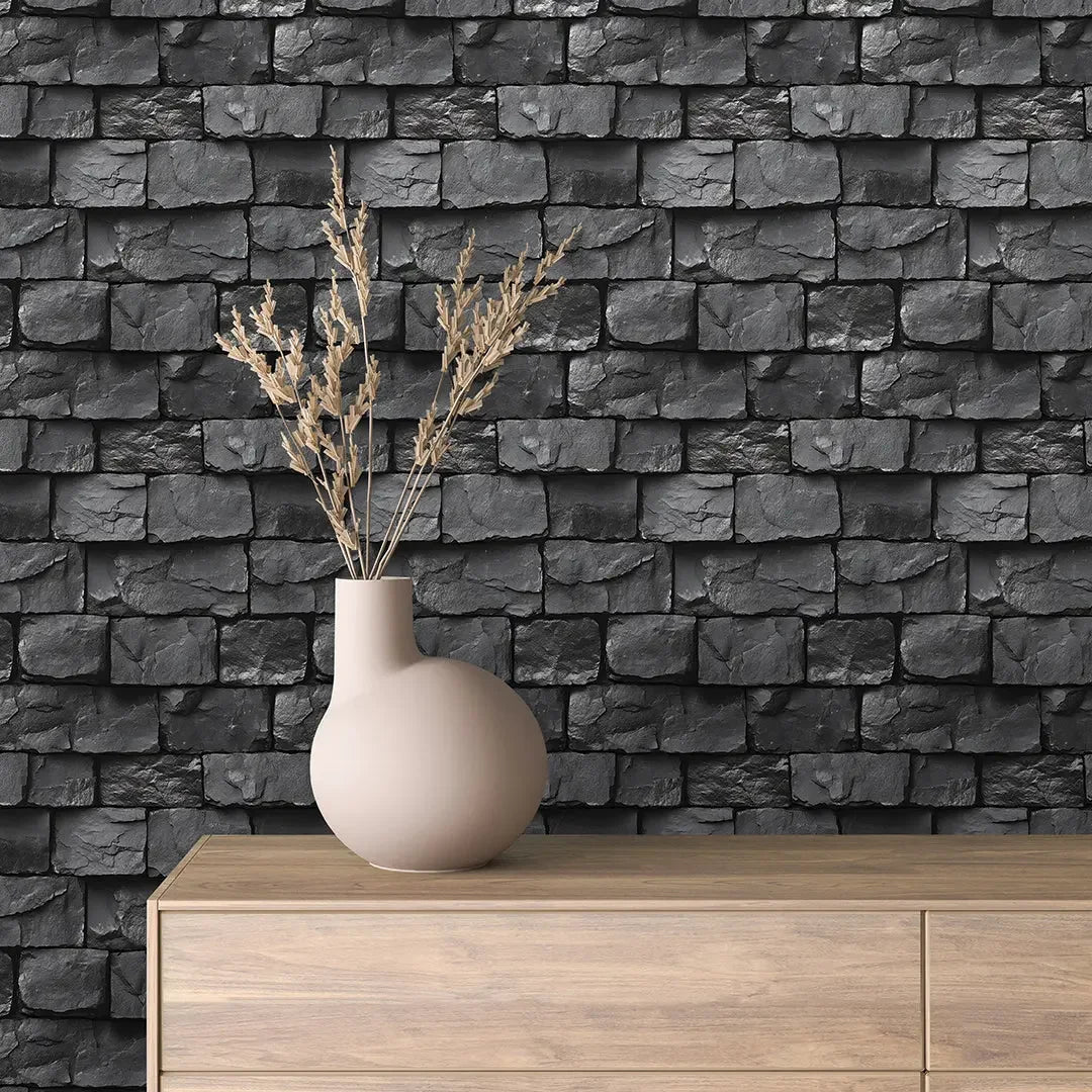 Midnight Slate Stacked Stone - WallCreatives