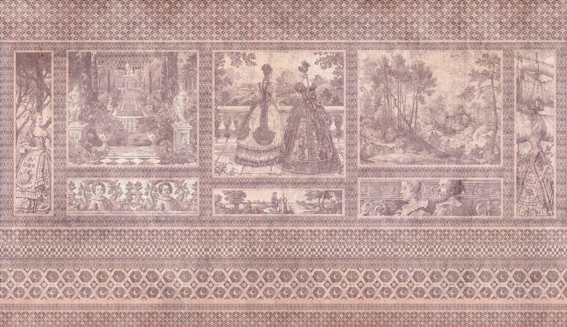Tapet Mythic Panorama rose WallCreatives