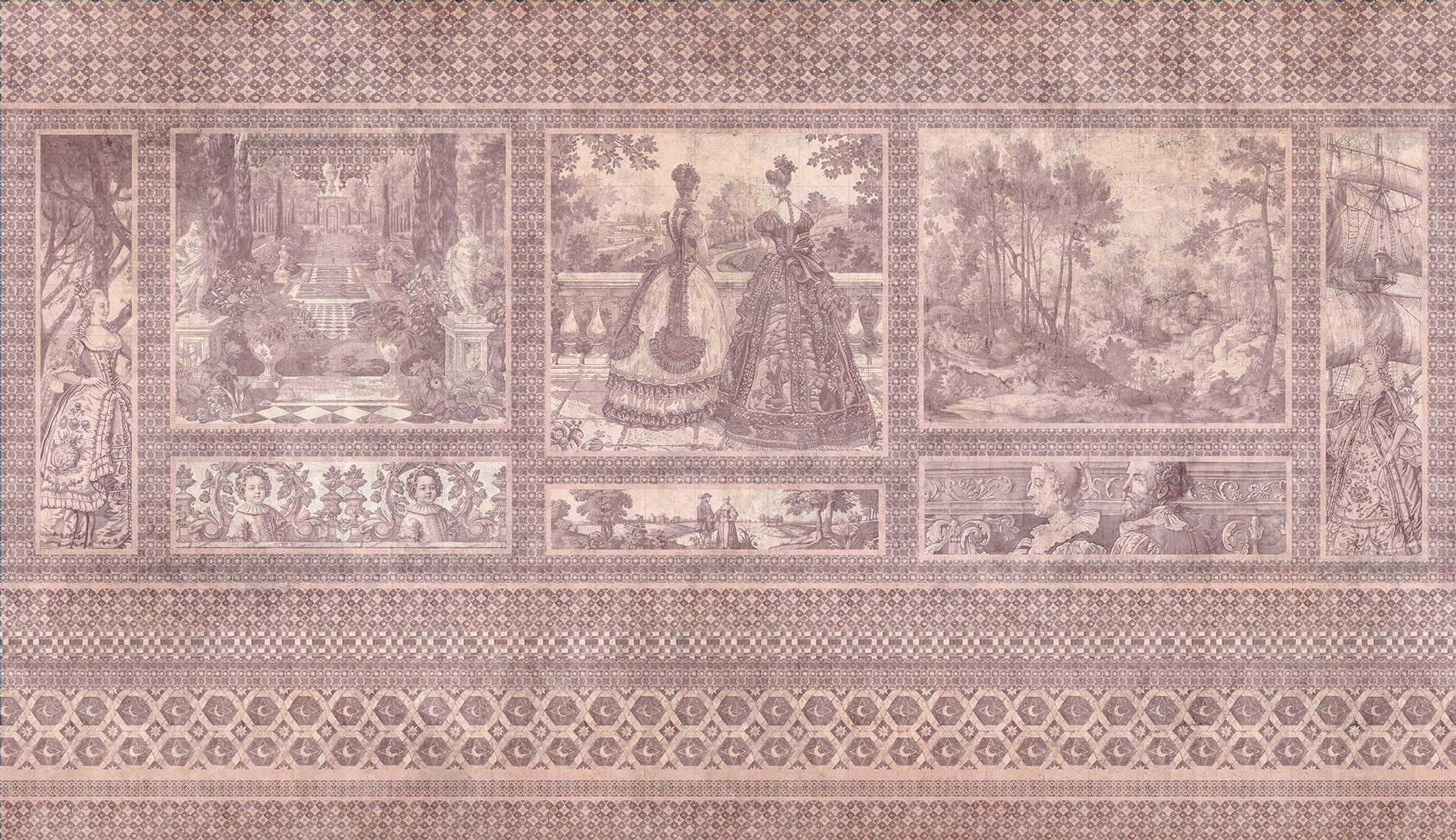 Tapet Mythic Panorama rose WallCreatives
