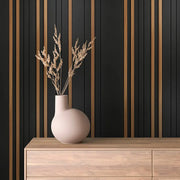 Noir & Oak Linear Panel - WallCreatives