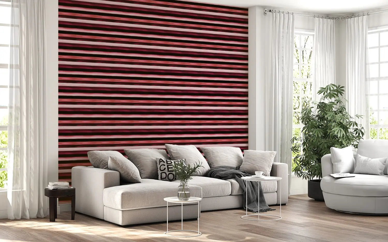 Midnight Blush Painted Stripes WallCreatives