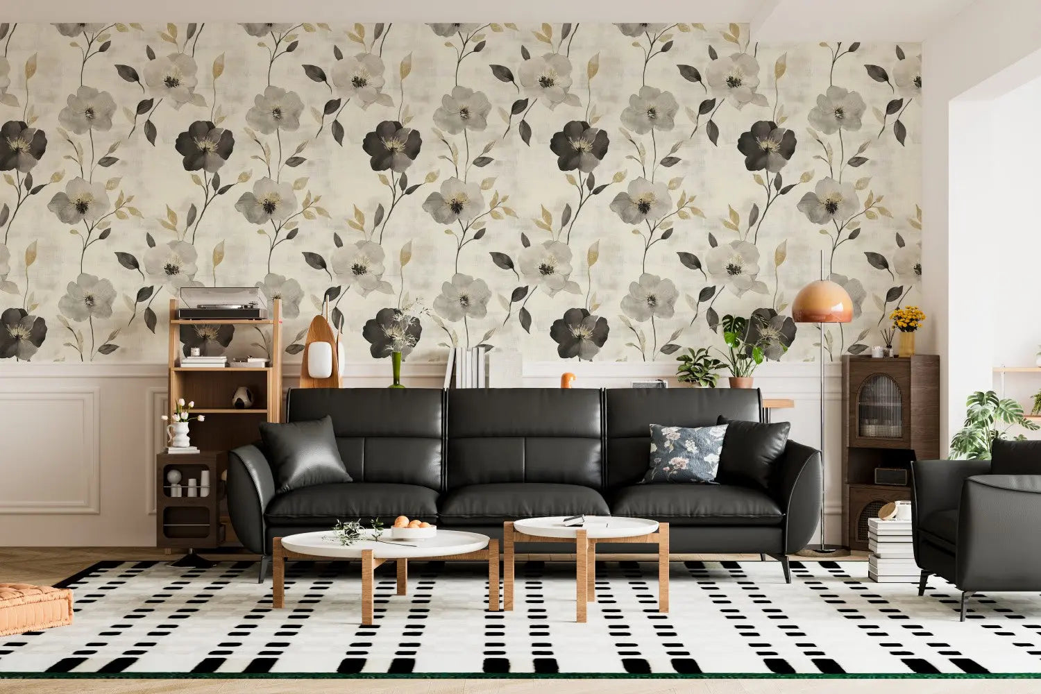 Gilded Charcoal Blossom WallCreatives