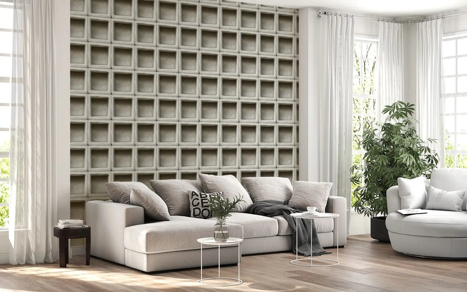 Architectural Concrete Block Grid WallCreatives