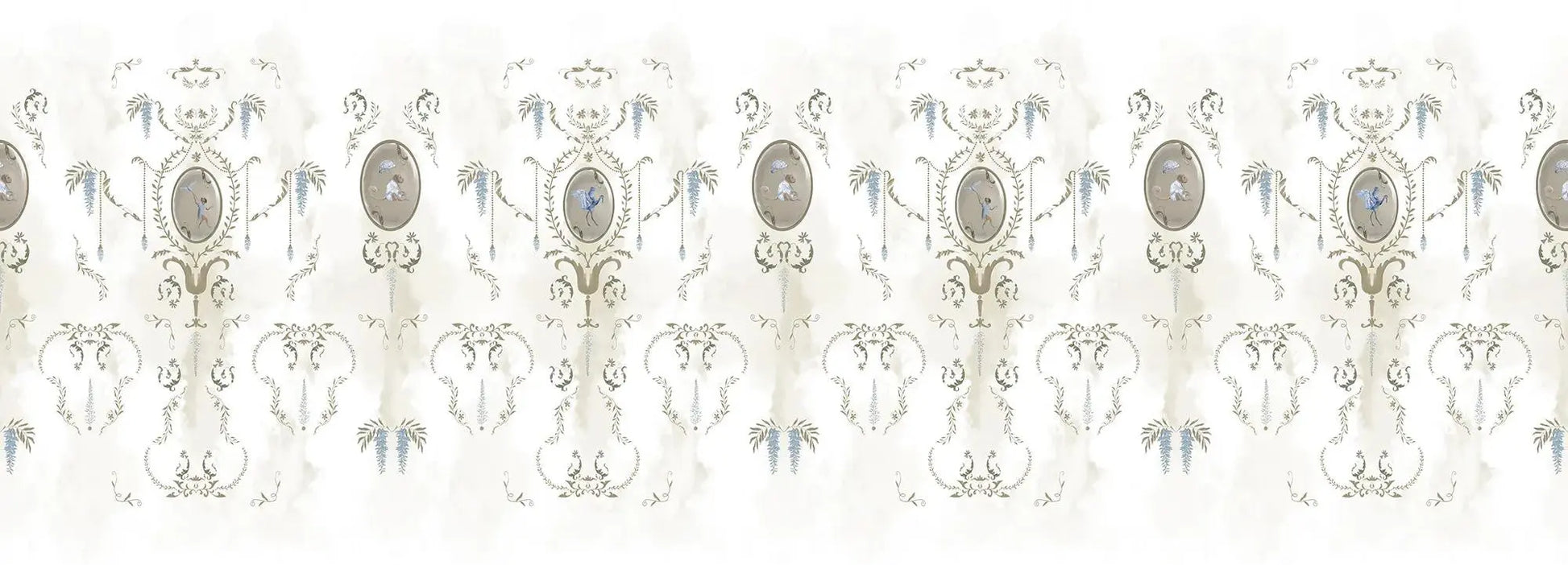 Royal Animals White Wallpaper Vladila