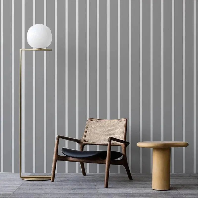 Gray and White Stripes Wallpaper Vladila