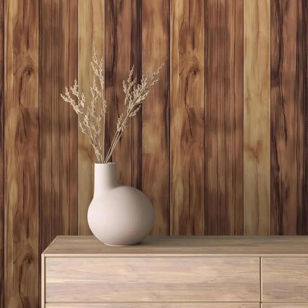 Warm Grove Vertical Planks - WallCreatives