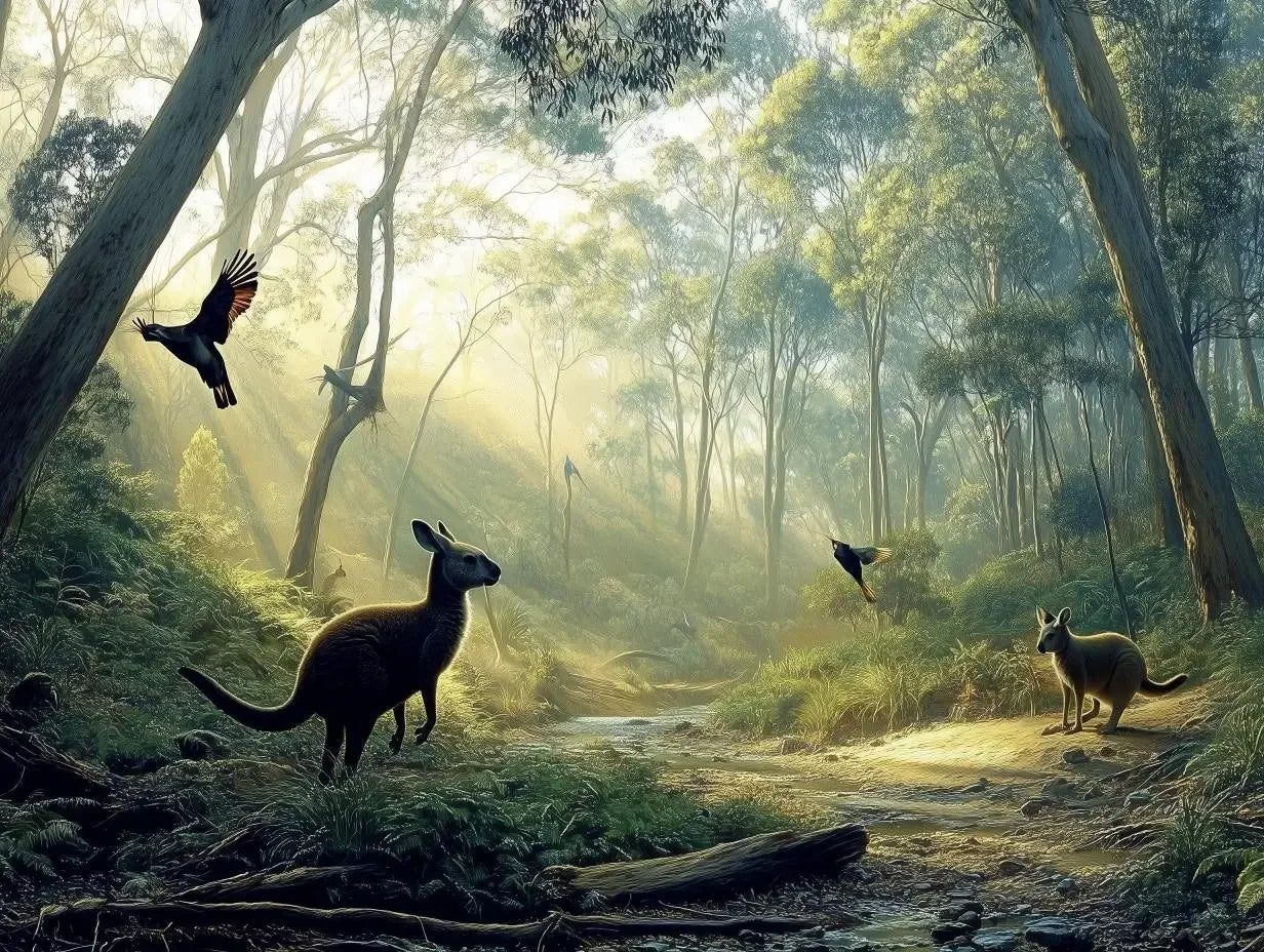 Sunlit Bushland Serenade - WallCreatives