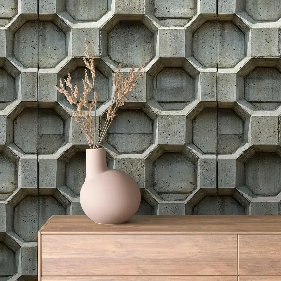 Brutalist Concrete Formwork Wallpaper - WallCreatives
