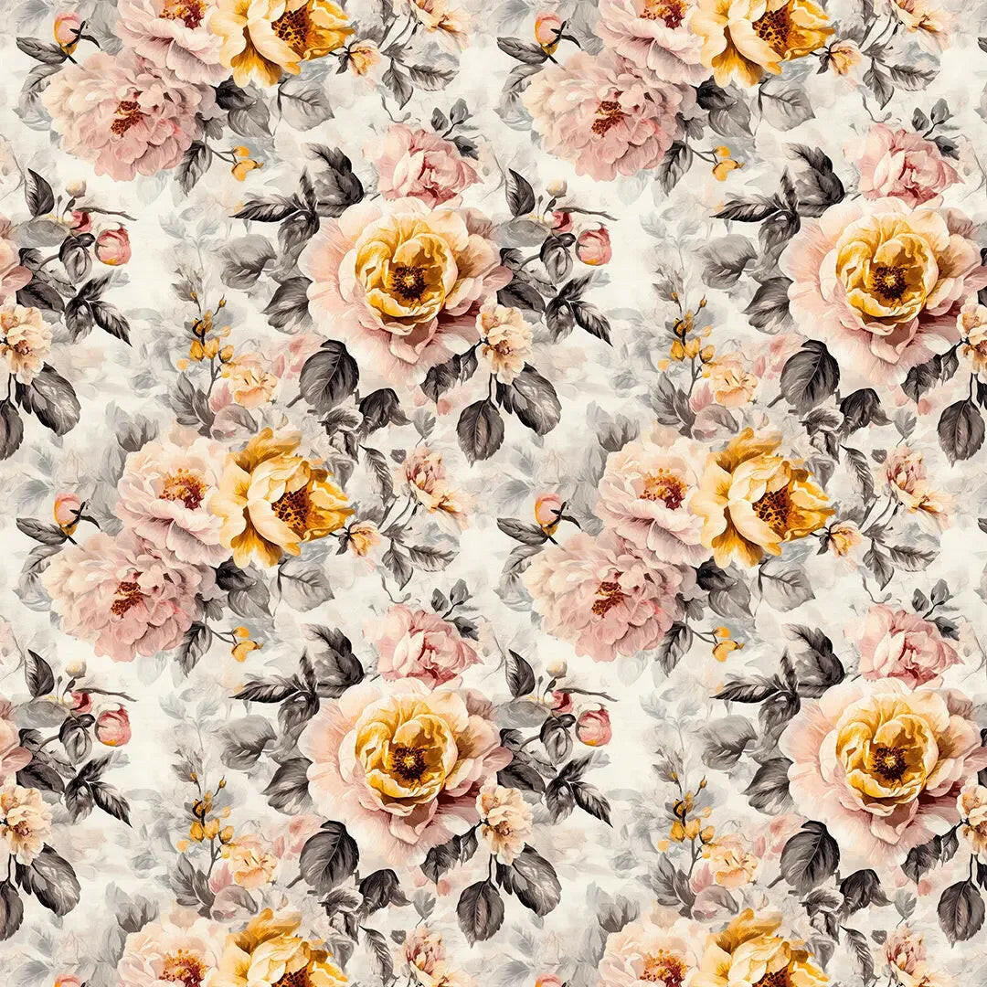 Antique Amber & Blush Bloom - WallCreatives