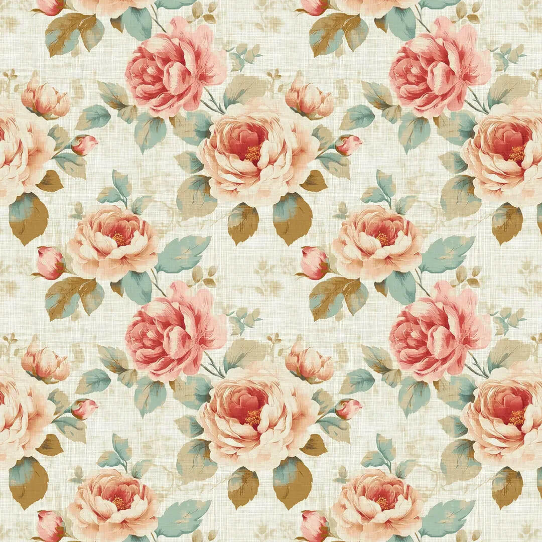 Blushing English Rose Garden - WallCreatives