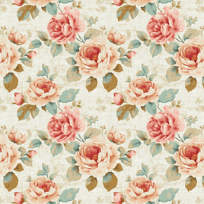 Blushing English Rose Garden - WallCreatives