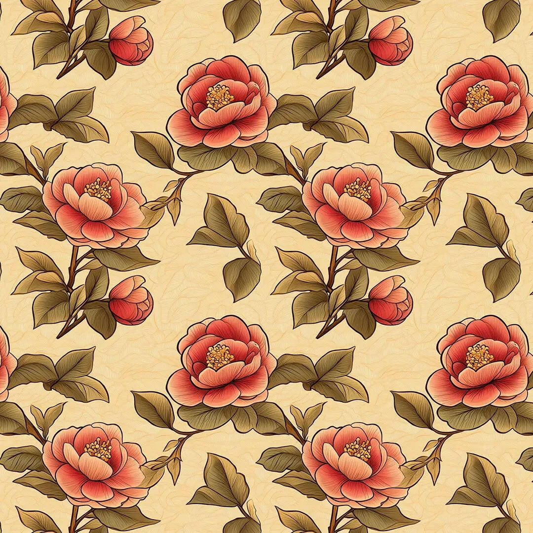 Coral Bloom Chinoiserie Wallpaper - WallCreatives