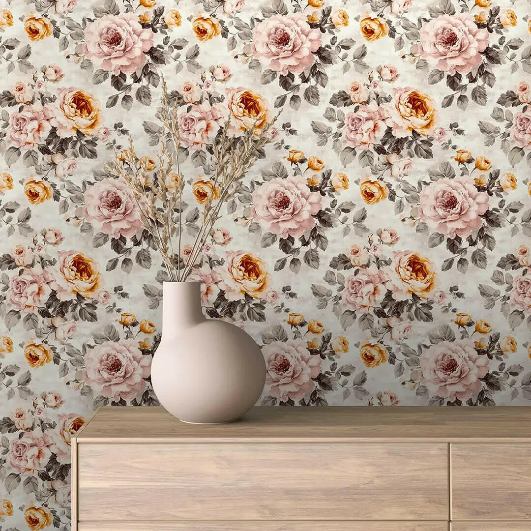 Enchanted Blush Rose Garden - WallCreatives