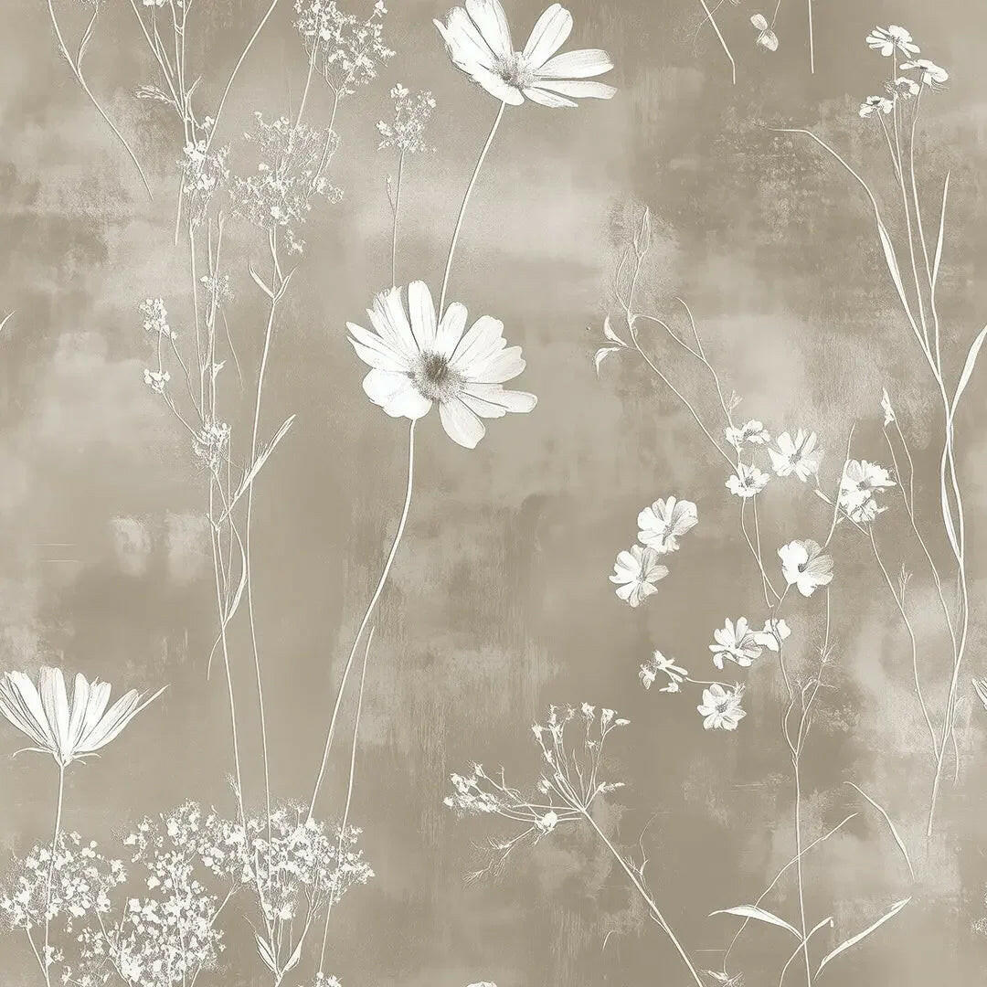 Ethereal Garden in Taupe - WallCreatives