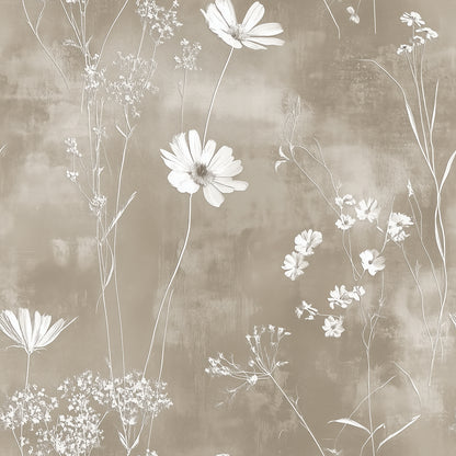 Ethereal Garden in Taupe - WallCreatives