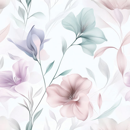 Ethereal Silk Bloom Wallpaper - WallCreatives