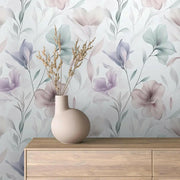 Ethereal Silk Bloom Wallpaper - WallCreatives