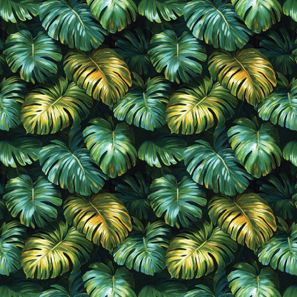 Gilded Monstera Leaf Tapestry - WallCreatives